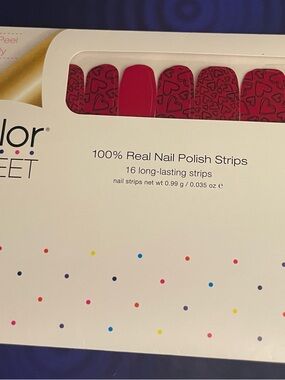 Color Street Hot Pink Heart Nail Strips - Heart Pattern Accent
